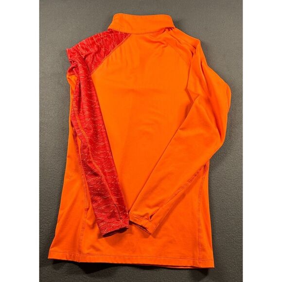 Nike Pro Combat Quarter Zip Womens L Orange Dri Fit Therma Fit Athletic Neon - Picture 2 of 9